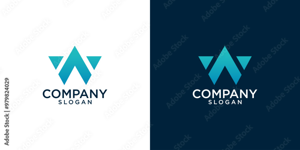 Naklejka premium initial w abstract logo vector design 