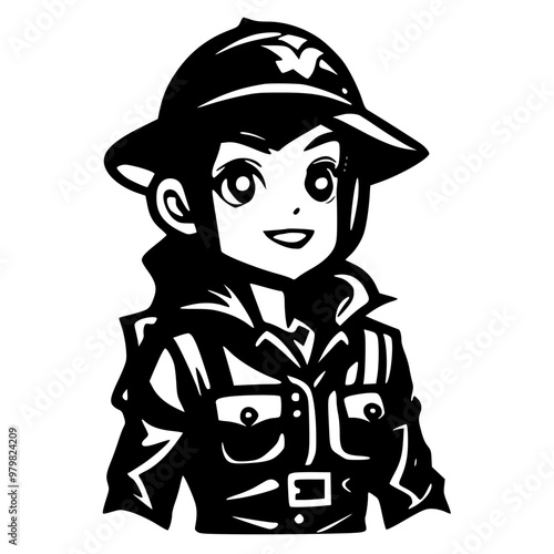 the child in a cap and a scarf