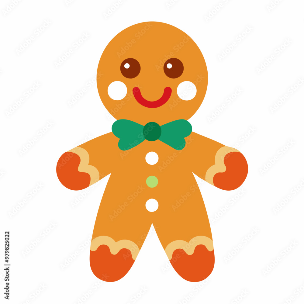 Obraz premium Delightful gingerbread man illustration in vector, cartoon, clipart, and line art styles.
