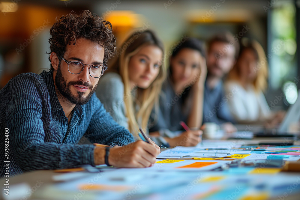 Fototapeta premium Teamwork and Collaboration: Business Meeting with Creative Ideas