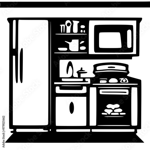 set of kitchen appliances