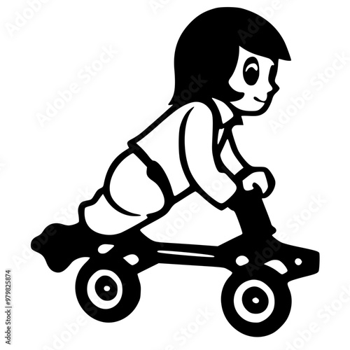 child on a scooter