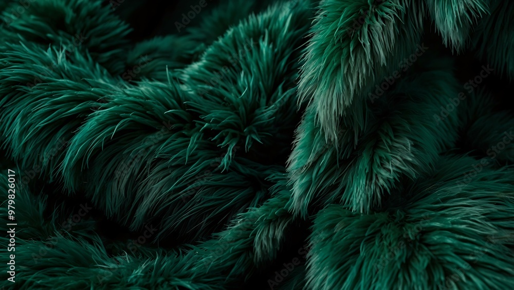 Plush emerald green velvet fur texture for a luxurious backdrop. Plush emerald green velvet fur texture for a luxurious backdrop.