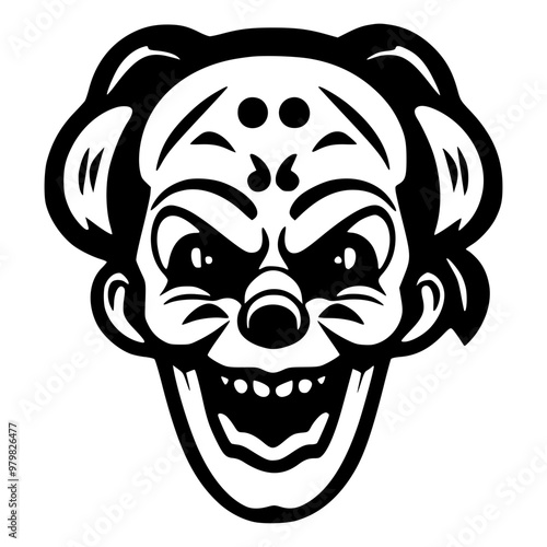 head of a angry clown