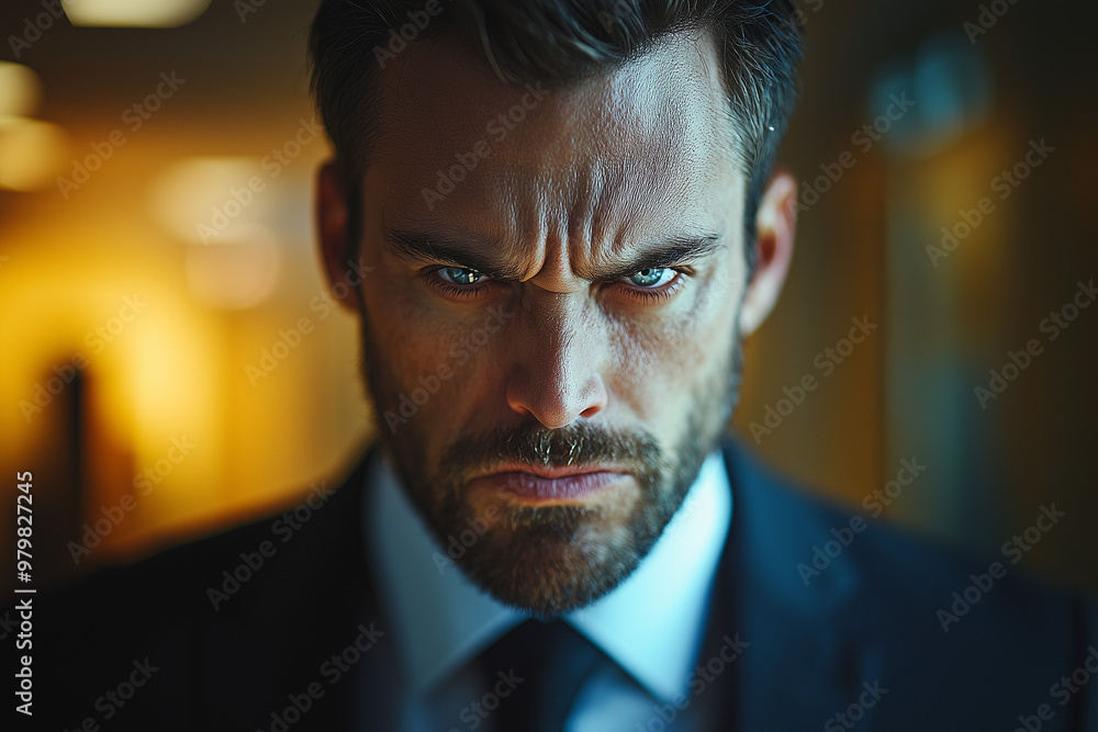 Intense Portrait of a Confident Man in a Suit Intense Portrait of a Confident Man in a Suit