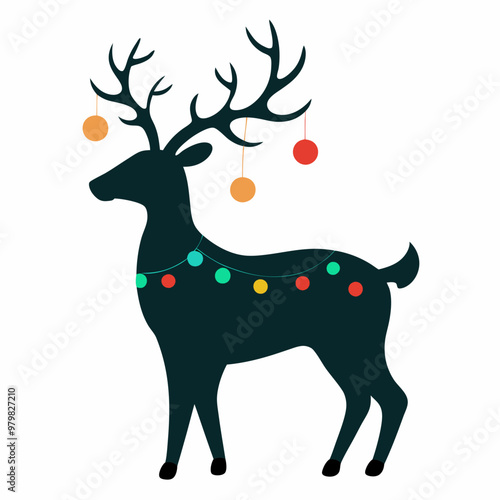 Charming reindeer vector illustration perfect for holiday designs and prints."