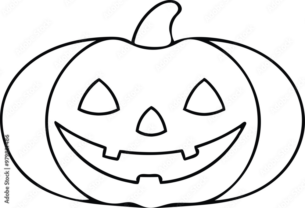 Halloween line art with editable outline Halloween line art with editable outline