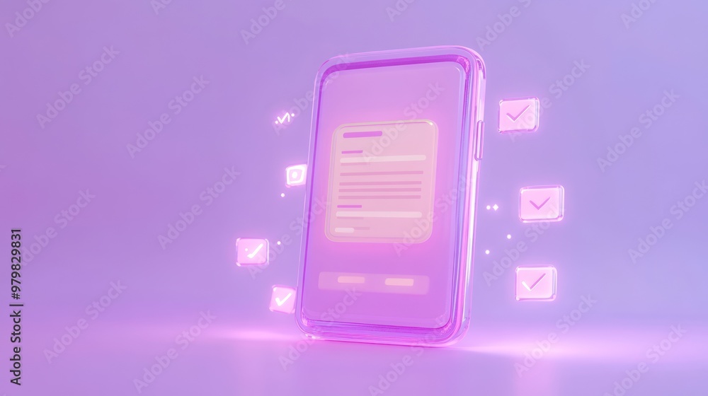 A glowing smartphone displaying notifications and messages in a vibrant digital environment. A glowing smartphone displaying notifications and messages in a vibrant digital environment.