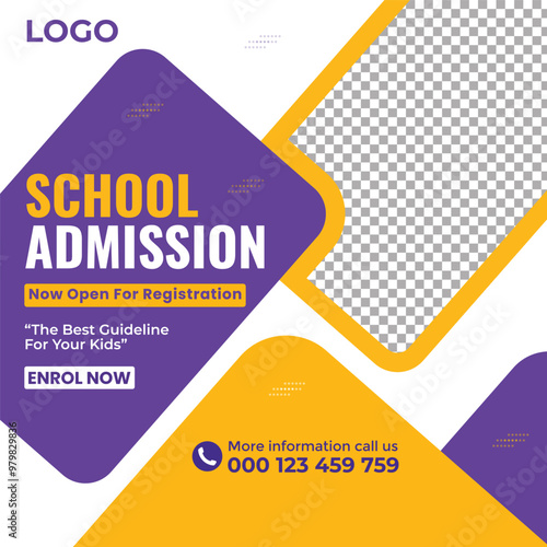 School admission social media banner design

