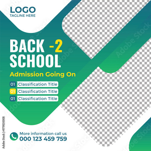 Back to school social media post banner template