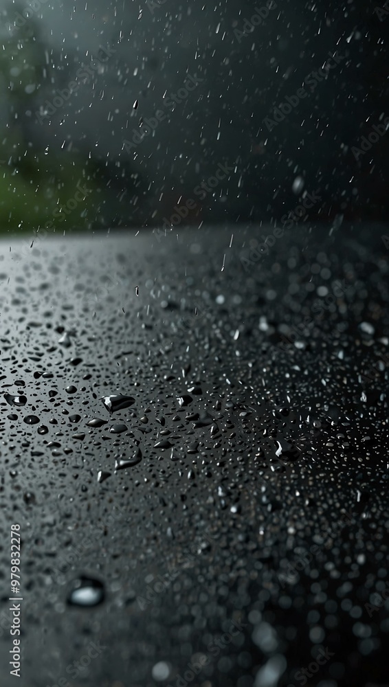 Rain falling on a window surface. Rain falling on a window surface.