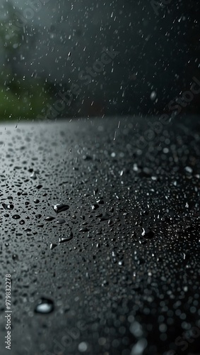 Rain falling on a window surface.