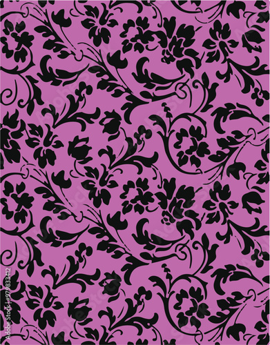 Wallpaper Mural Flowers seamless pattern. vector illustration. Abstract flowers, floral vector with leaves Torontodigital.ca