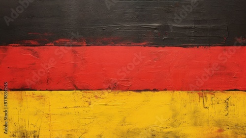 Textured German flag for German unity day with wood grain and paint effect