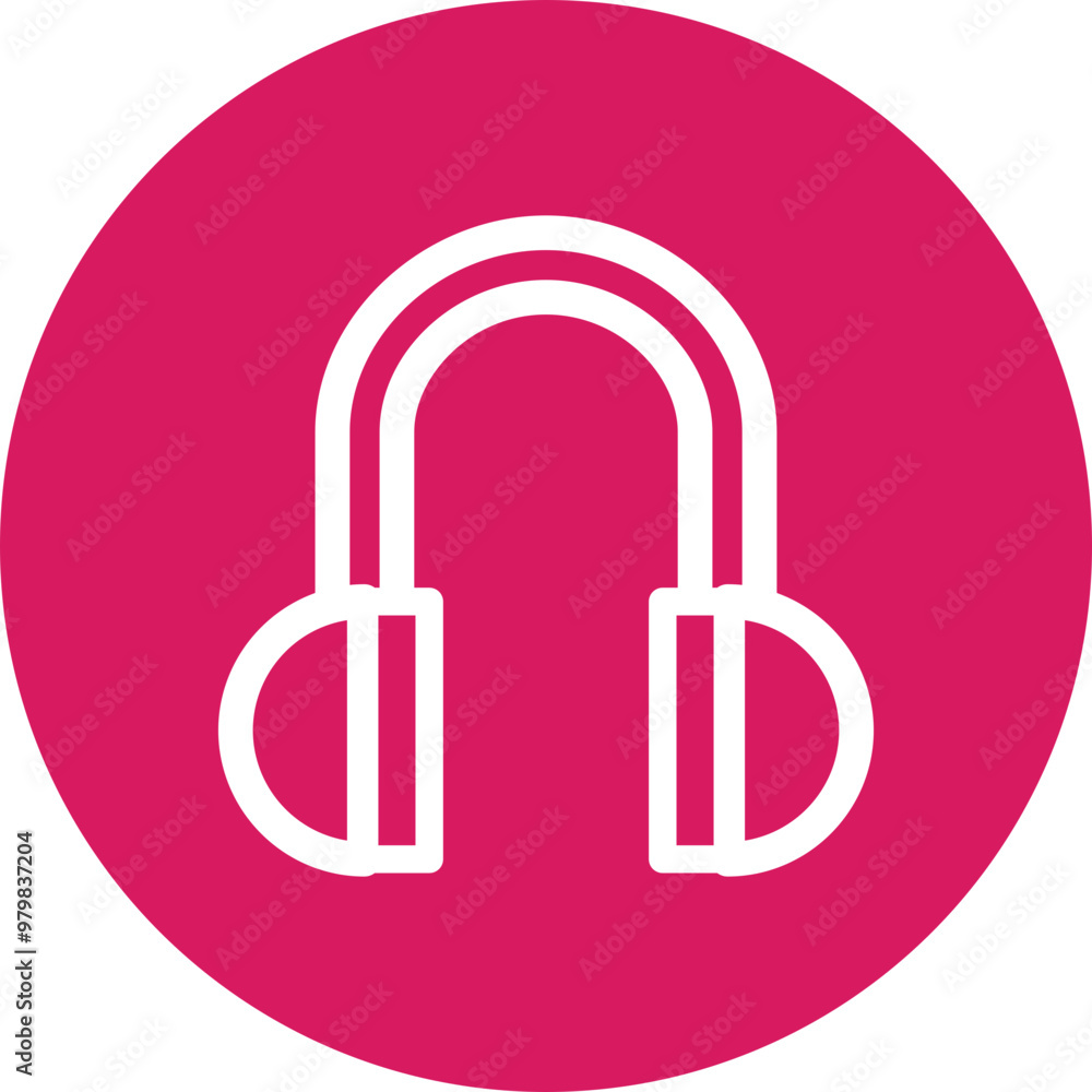 Headphone single isolated icon with outline style icon on white background Headphone single isolated icon with outline style icon on white background