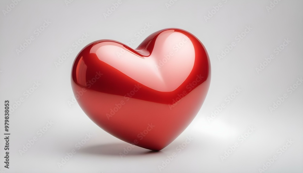 3D glossy red heart on white background 3D glossy red heart on white background