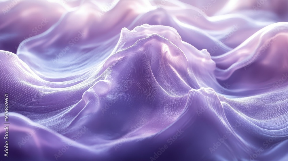 Obraz premium Purple background featuring abstract fluid forms and dynamic lighting, perfect for artistic or futuristic visuals.