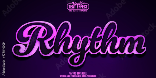 Music editable text effect, customizable sound and melody 3d font style