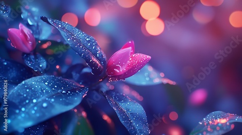 Macro Photo of Plants and Flowers with Water