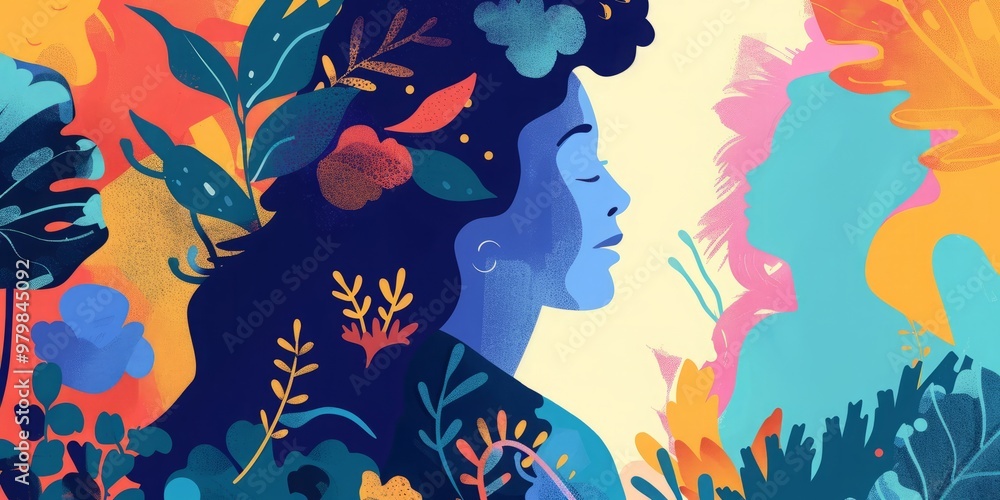 World mental health day illustration World mental health day illustration