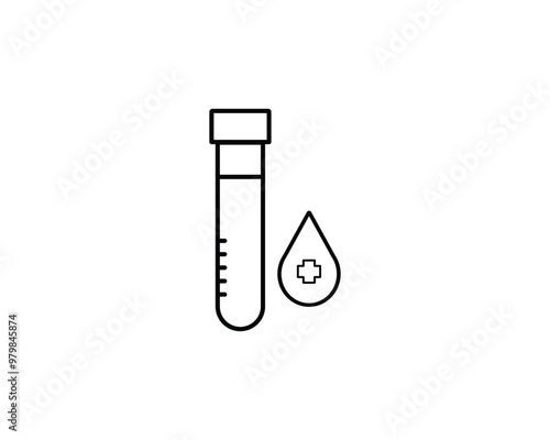 Blood test icon vector symbol design illustration