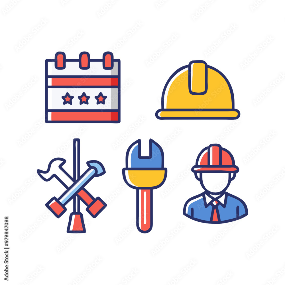 Labor day theme icon set Labor day theme icon set