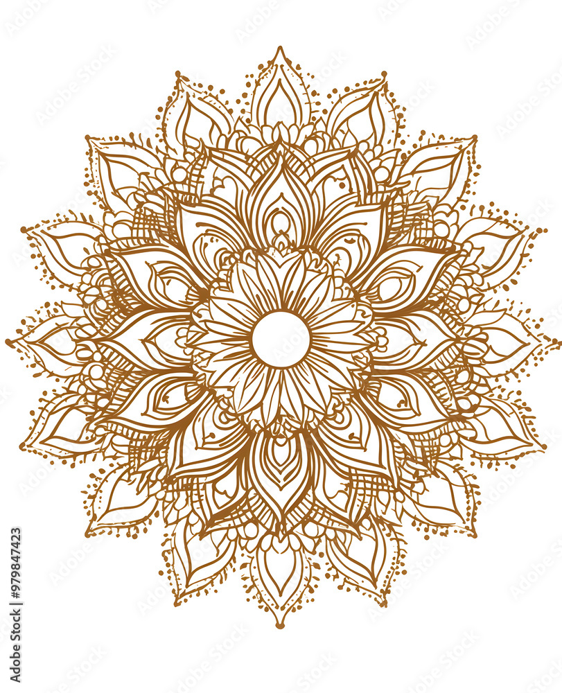 Intricate Hand-Drawn Mandala Design with Floral and Geometric Patterns Intricate Hand-Drawn Mandala Design with Floral and Geometric Patterns