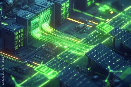 Wallpaper Mural Green Data Streams, Digital Sustainability and Green IT Torontodigital.ca