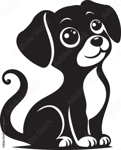 cute dog vector silhouette