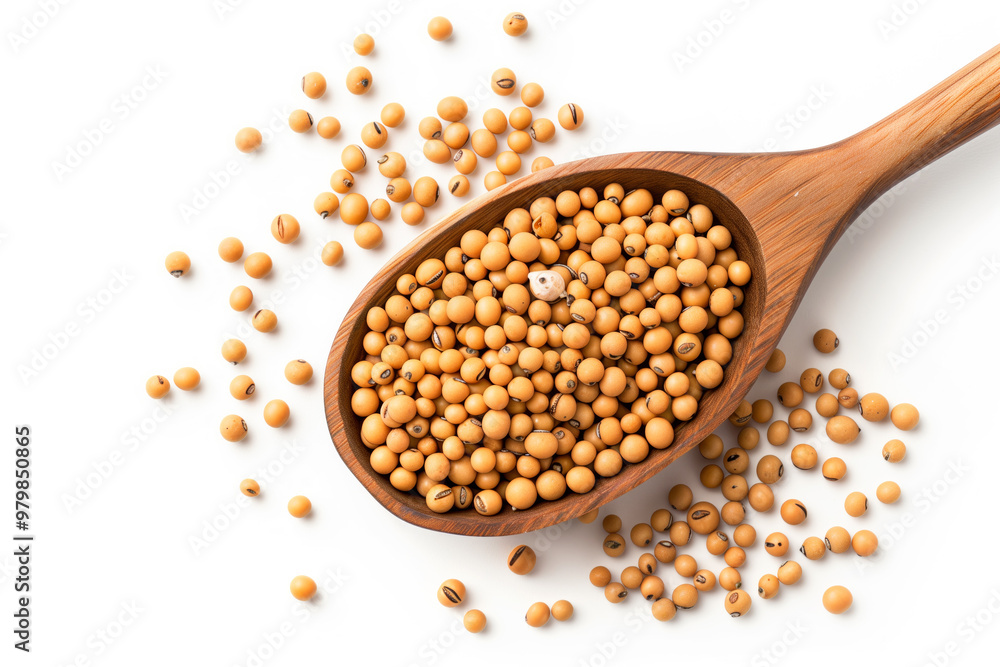 Yellow mustard seeds in a wooden scoop on white background Yellow mustard seeds in a wooden scoop on white background