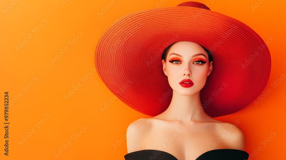 Bold Leo woman with a dramatic hat, embodying a flair for the dramatic Bold Leo woman with a dramatic hat, embodying a flair for the dramatic