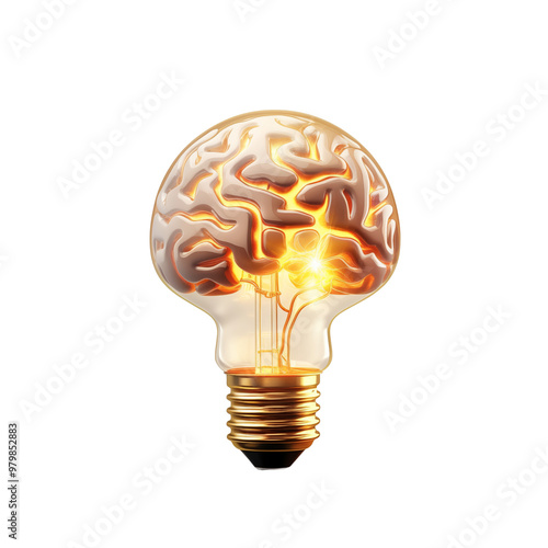 Cognitive Brilliance: Illuminated Brain Bulb
