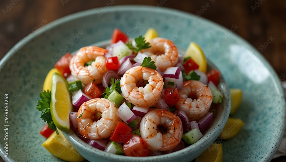 Shrimp ceviche with onions and lemon. Shrimp ceviche with onions and lemon.