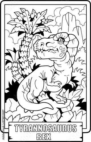 coloring page prehistoric dinosaur tyrannosaurus