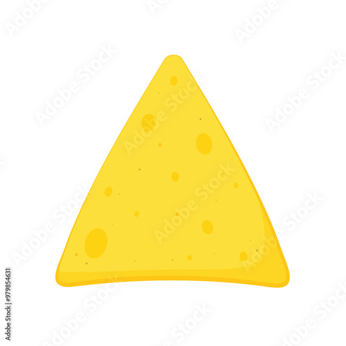 Nachos chip vector. Tortilla chips or nachos tortillas flat vector color icon.