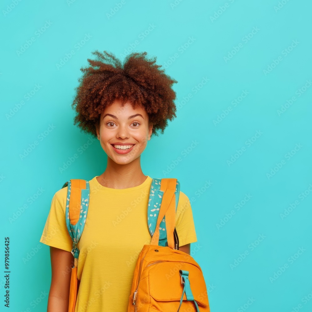 Joyful Sagittarius woman with a travel bag, symbolizing exploration and joy of discovery Joyful Sagittarius woman with a travel bag, symbolizing exploration and joy of discovery