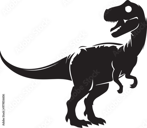 Tyrannosaurus black silhouette clip art sketch