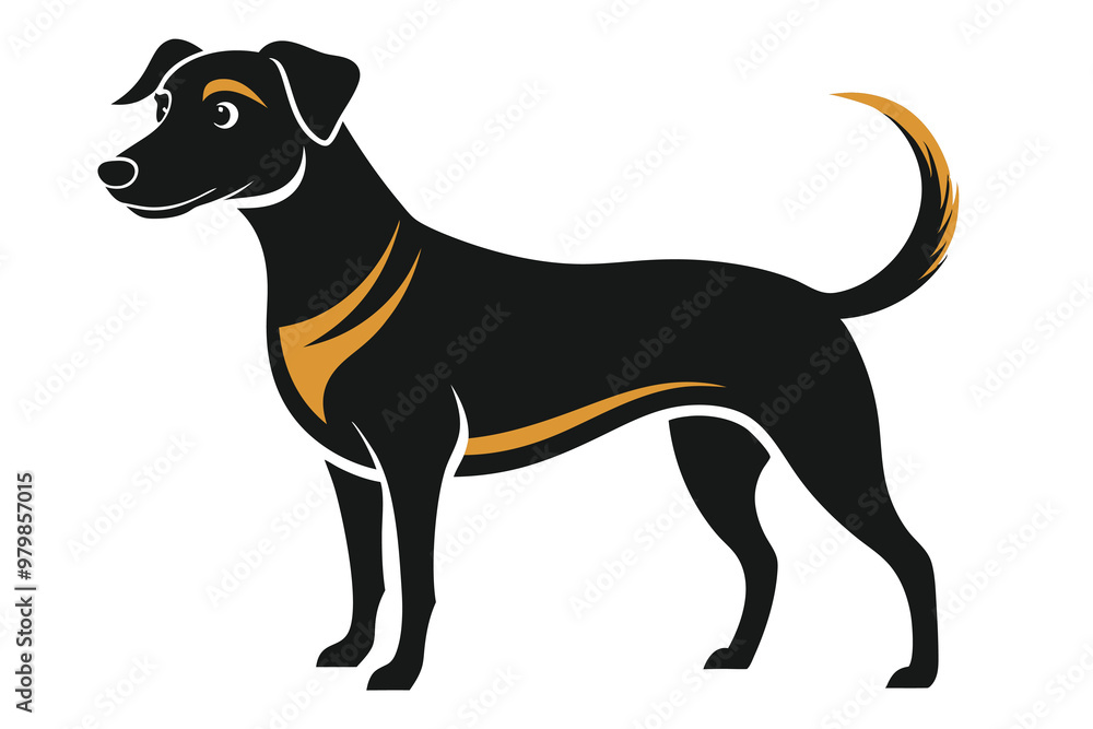 A friendly and loyal dog silhouette E.eps A friendly and loyal dog silhouette E.eps