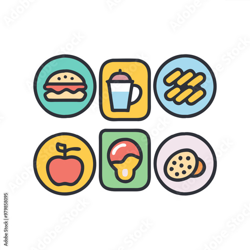 Food vector icon set