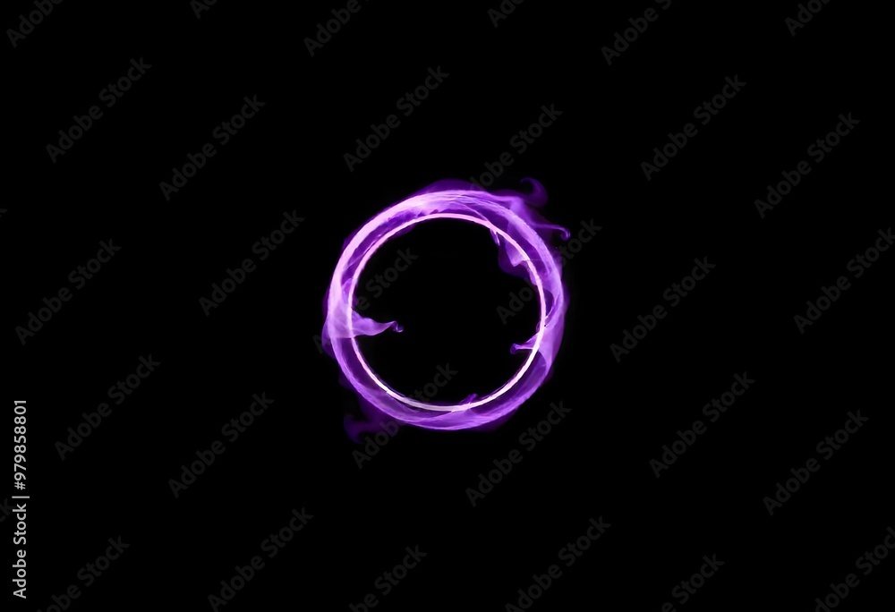glowing ring with swirling purple energy, isolated on a matte black background create with ai glowing ring with swirling purple energy, isolated on a matte black background create with ai