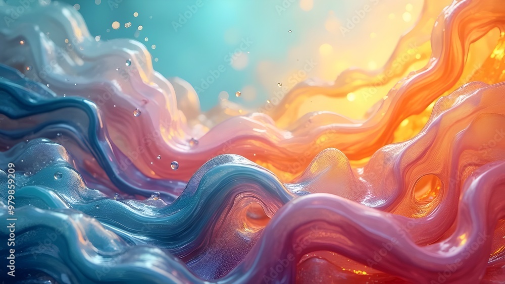 Abstract Waves in Blue and Orange: Dreamy and Romantic Design for Branding Abstract Waves in Blue and Orange: Dreamy and Romantic Design for Branding