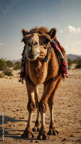 Somali camel in the desert.