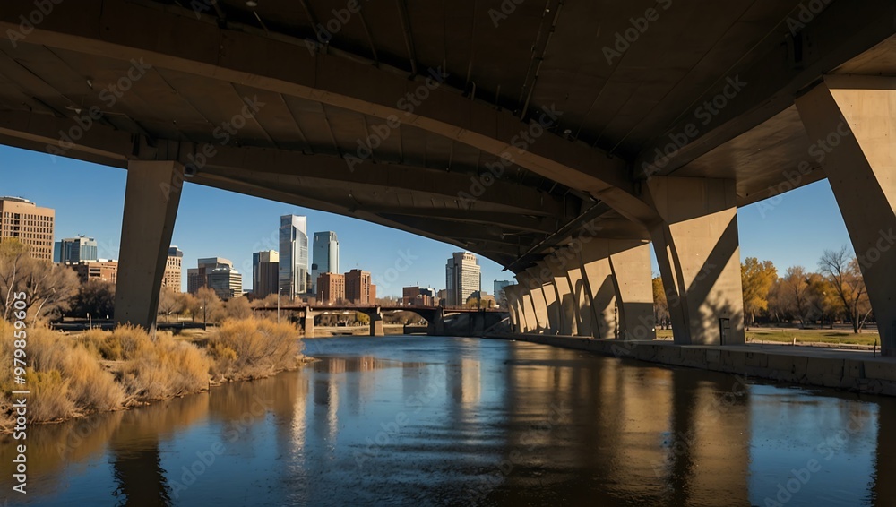 South Platte River and Speer Boulevard bridge, Denver. South Platte River and Speer Boulevard bridge, Denver.