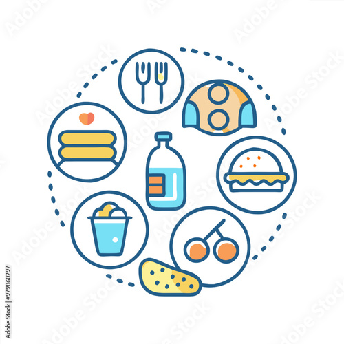 Food vector icon collection