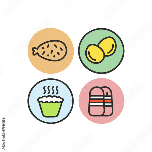 Food vector icon collection