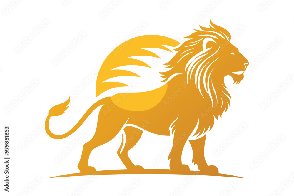 Fototapeta premium a lion against the horizon L.eps