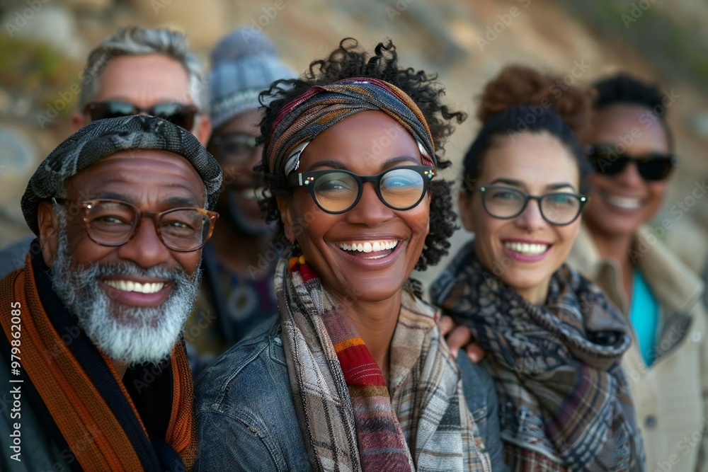 beautiful group of people from diverse backgrounds wearing eyeglasses, laughing and smiling in a casual setting. beautiful group of people from diverse backgrounds wearing eyeglasses, laughing and smiling in a casual setting.
