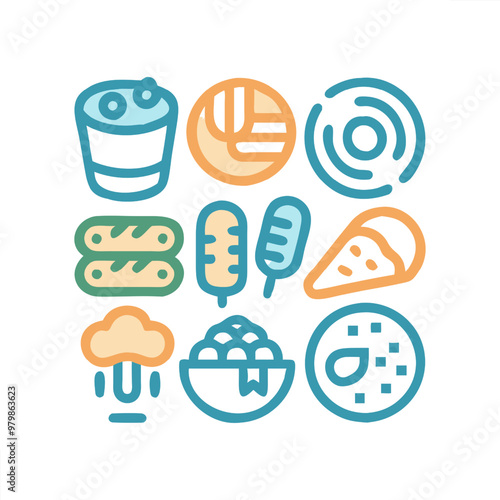 Food vector icon collection