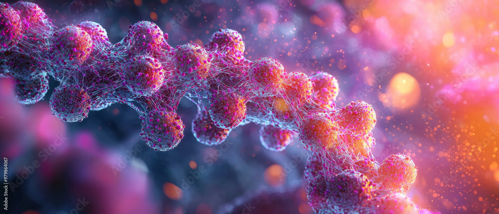 Microscopic view of genetic cell structure showcasing vibrant colors and intricate details Microscopic view of genetic cell structure showcasing vibrant colors and intricate details
