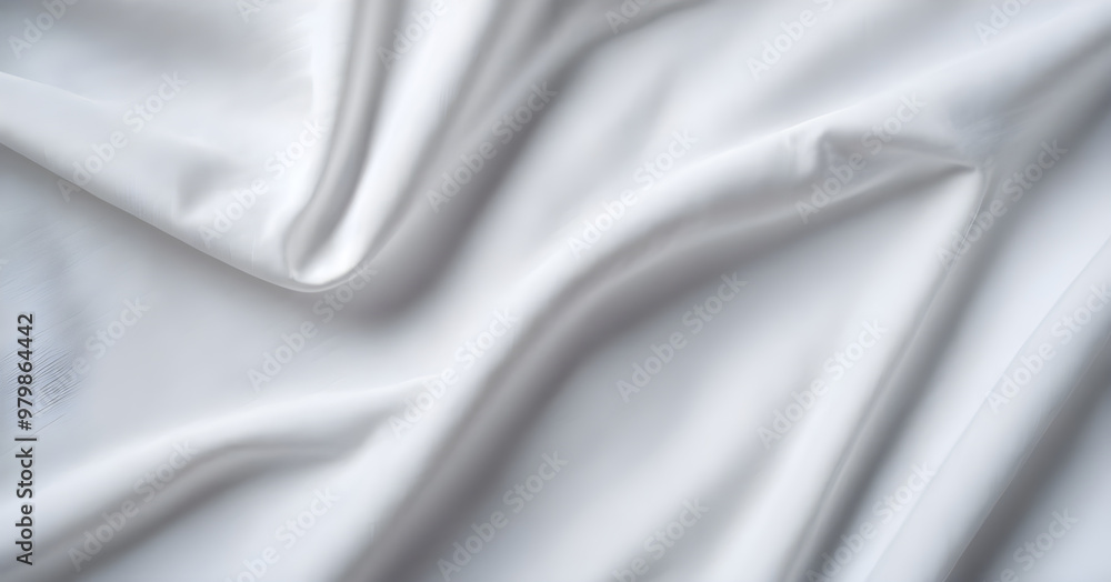Obraz premium White cloth background with soft smooth waves flowing on surface